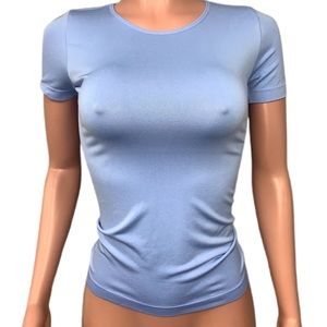 Blue Stretchy seamless right fitting tee t-shirt